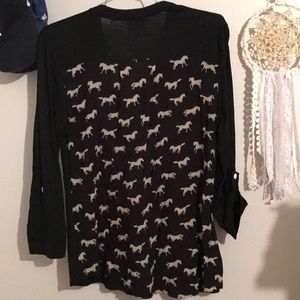 Anthro top with horse detail on the back